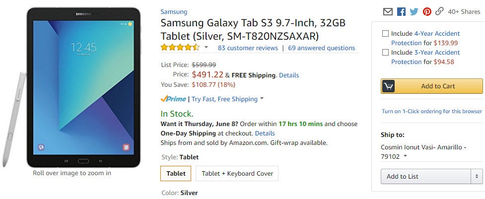 Deal: Samsung Galaxy Tab S3 9.7-inch gets a $100 discount in the U.S.