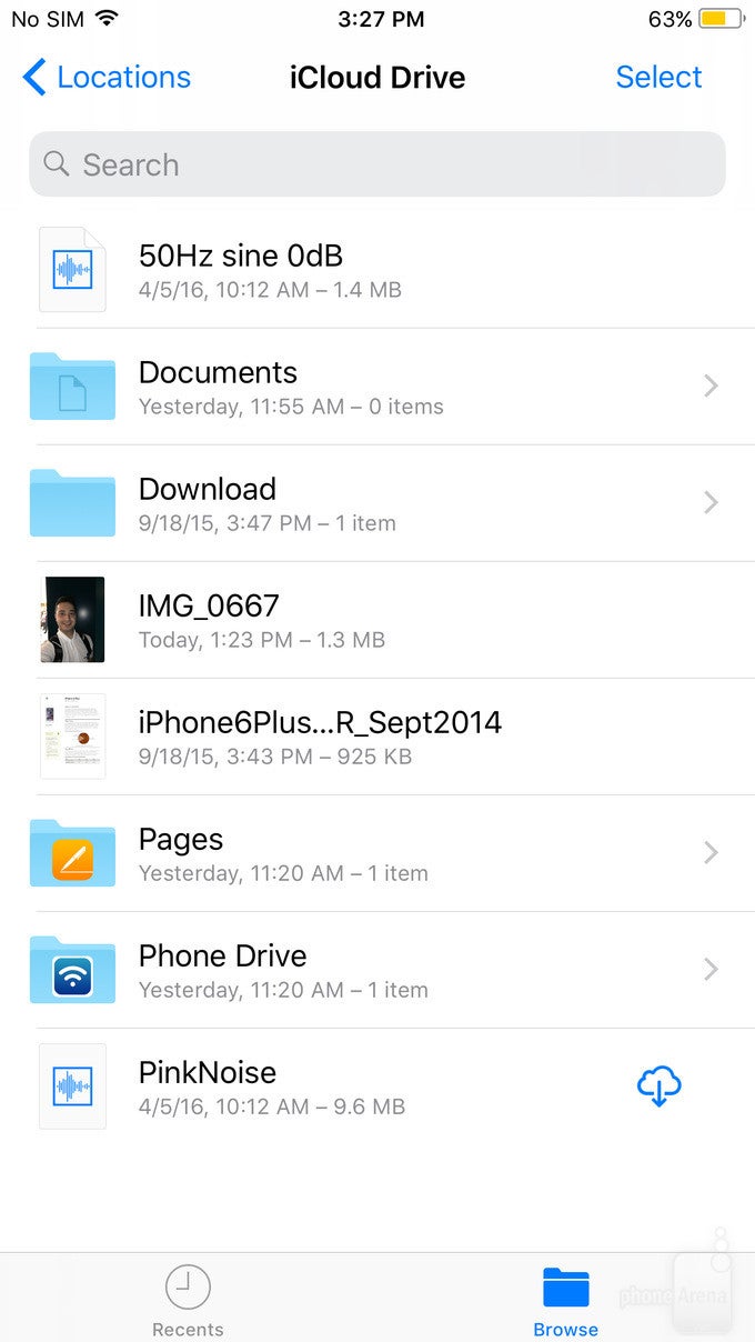 The Files app icon (left), the Files main screen (middle), and a look inside a folder (right) - First look at Files, the new file manager in iOS 11