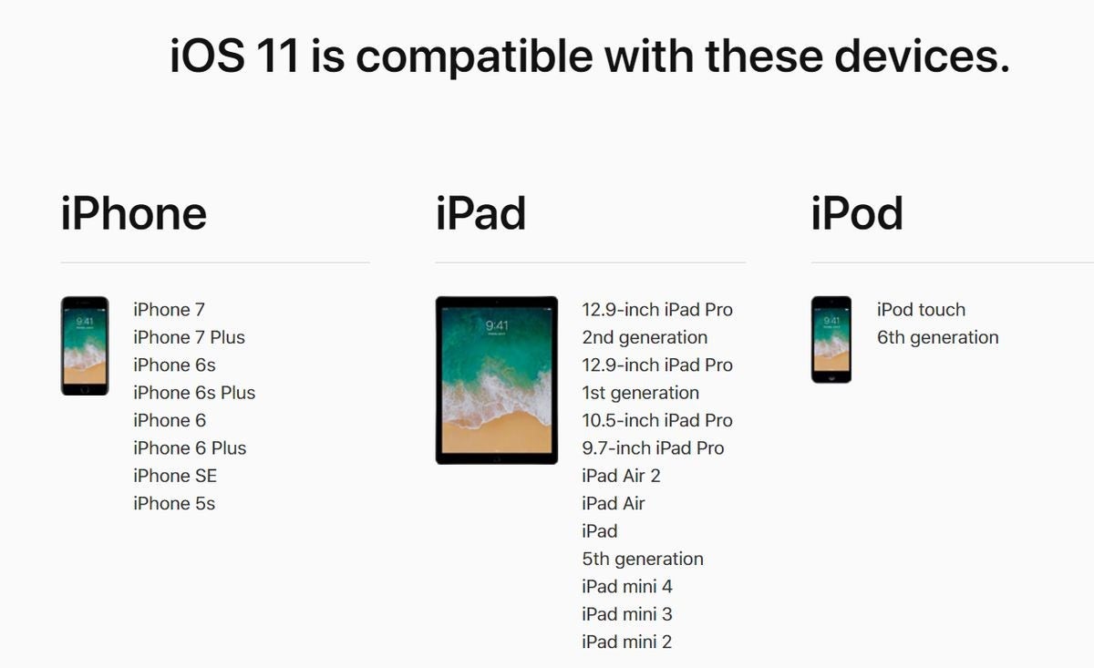 Here is the list of Apple devices that will get iOS 11