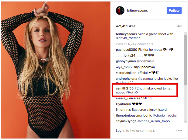 User comment concealing a malicious link - Russian hackers using Instagram to mask malware links