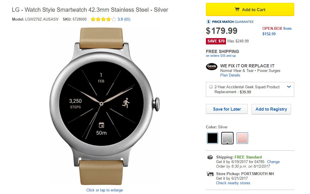 Deal: LG Watch Style on sale for just $179.99 (28% off) on Amazon and Best Buy