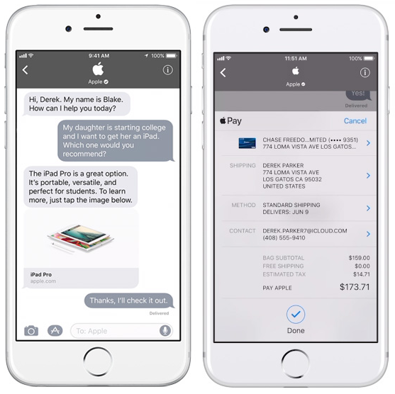 Business Chat for iMessages allows businesses to make sales and handle customer inquiries using chat - Business Chat for iMessage available on the developer preview for iOS 11