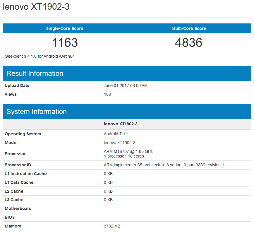 An unknown Moto handset is benchmarked on Geekbench; is it the sequel to the Moto M? - Possible Moto M sequel, loaded with deca-core chip, appears on Geekbech