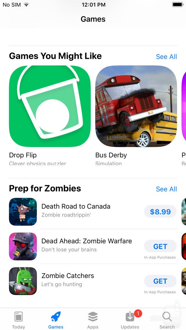 The Games tab in the App Store for iOS 11 - First look at the new iOS 11 App Store