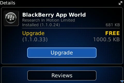 BlackBerry App World gets updated - brings along bug fixes