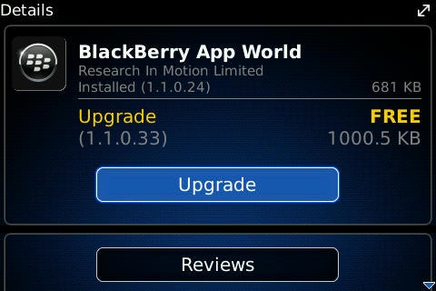BlackBerry App World gets updated - brings along bug fixes