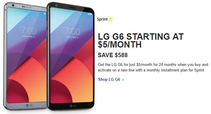 Deal: Get a Sprint LG G6 for just $120