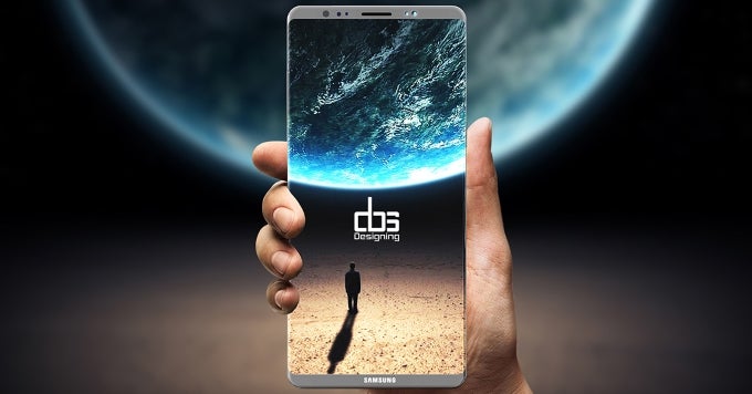 Concept image of the Galaxy Note 8. - Samsung&#039;s in-screen fingerprint scanner said to cause display brightness issues