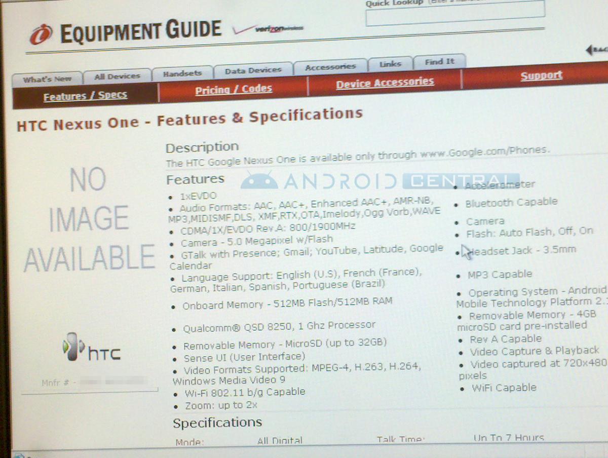 Verizon&#039;s Nexus One is to be sold online only - Sense UI on board as well?