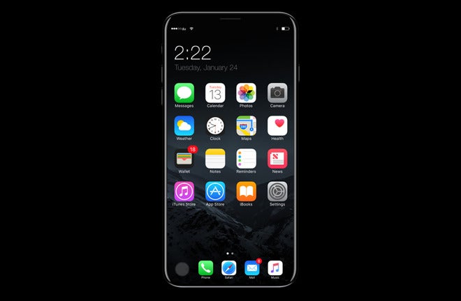 iPhone 8 concept image showing all-screen design - Apple may still be undecided on the iPhone 8&#039;s fingerprint sensor, less than 3 months from announcement