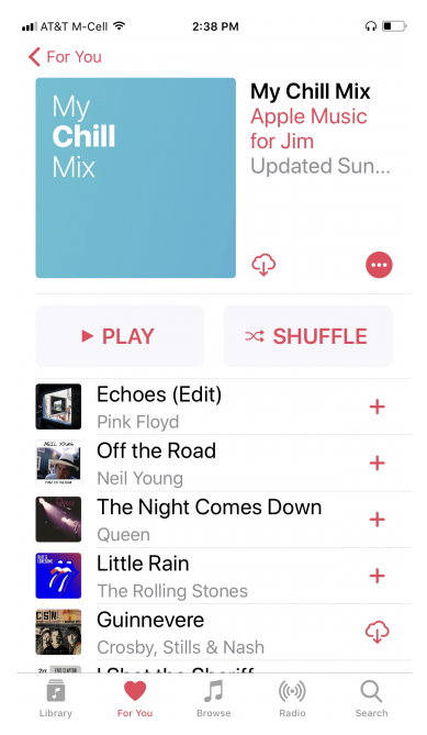 Screenshot of the My Chill Mix for Apple Music, rolling out now - &#039;My Chill Mix&#039; starts getting pushed out to some Apple Music users