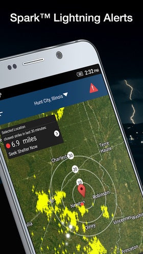 The WeatherBug app can alert you when lightning storms are expected in your area - How to take epic photos of lightning storms with your smartphone camera (using manual controls)