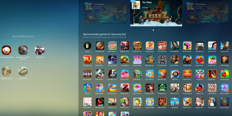 Latest Game Launcher version on DeX, image courtesy of SamMobile - New update for Samsung's Game Launcher brings DeX support, feature currently not working