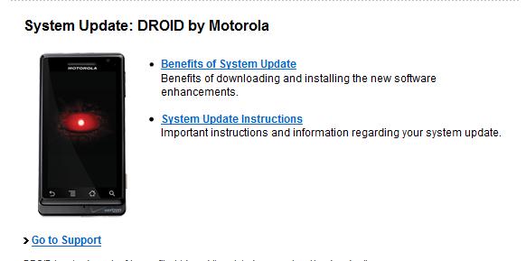 Verizon releases Android 2.1 update info for Motorola DROID