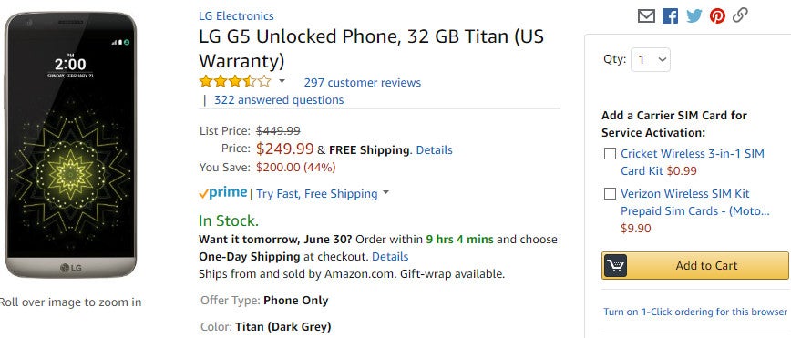 Deal: LG G5 drops down to $249.99, the lowest price to date