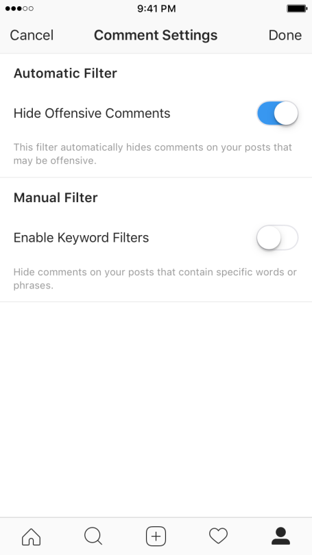 Instagram introduces automatic blocking of offensive comments