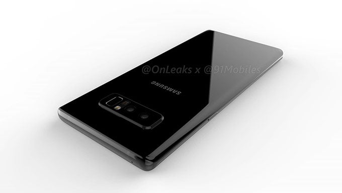 A render of the Note 8, reportedly based on official schematics - The Samsung Galaxy Note 8 could be offered in 64 GB and 128 GB variants, according to rumor