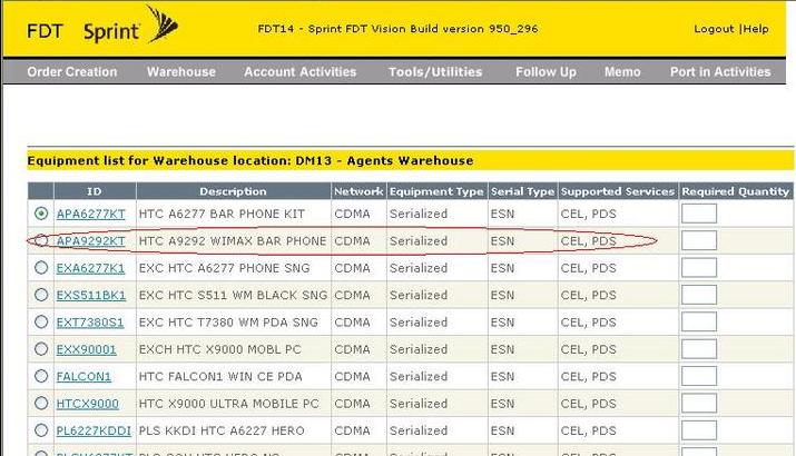HTC Supersonic appears on Sprint internal document?