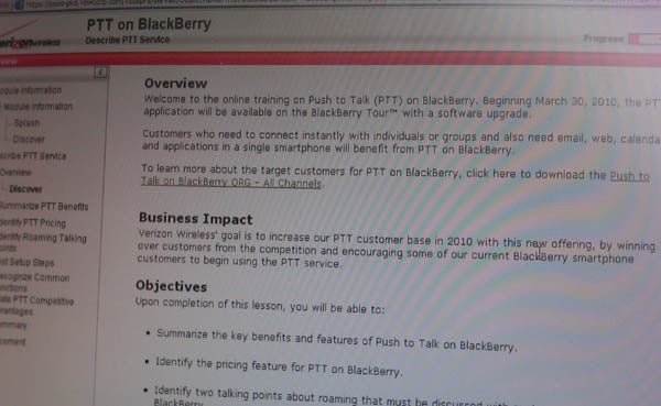 Verizon&#039;s BlackBerry Tour to begin Push-to-Talk service on March 30th?