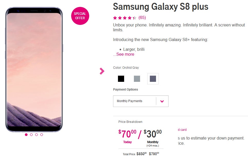 T-Mobile Samsung Galaxy S8+ is now $60 cheaper