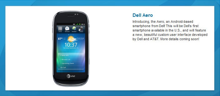 AT&amp;amp;T announcing the Dell Aero through Facebook - Dell Aero is officially the company&#039;s first Android in the U.S.