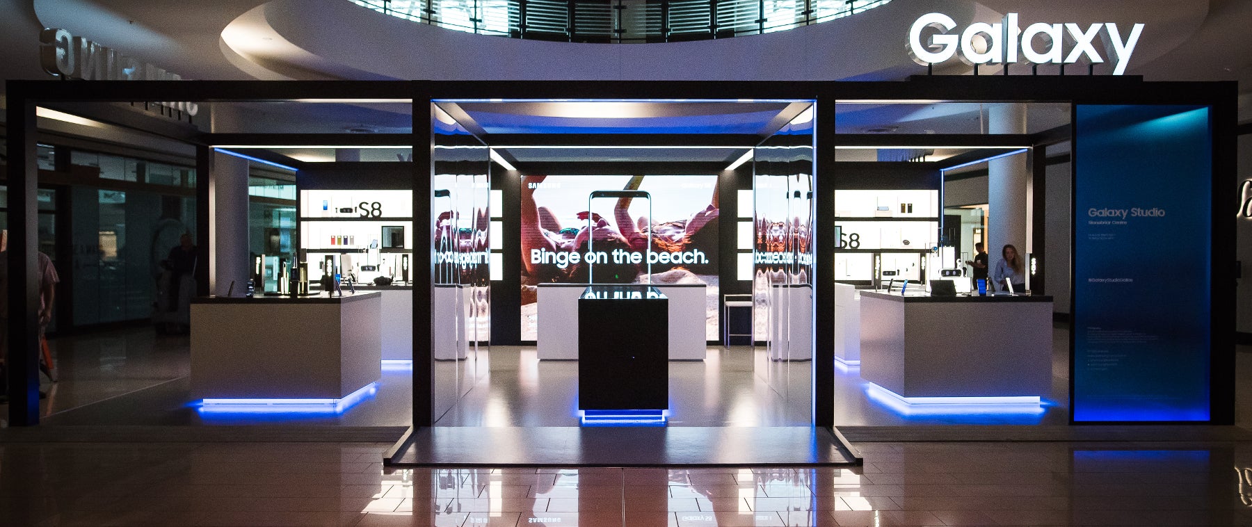 One of Samsung's Galaxy Studios - Samsung says the Galaxy S8 and S8+ are made for summer