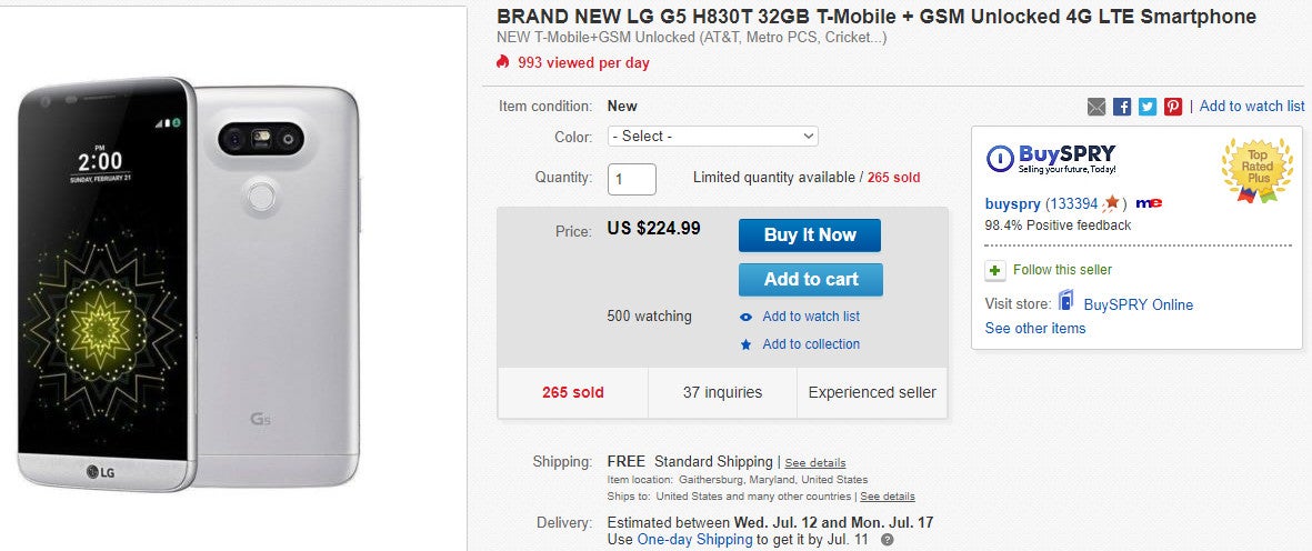 Deal: Unlocked LG G5 is on sale for its lowest price ever, get it on eBay for just $225
