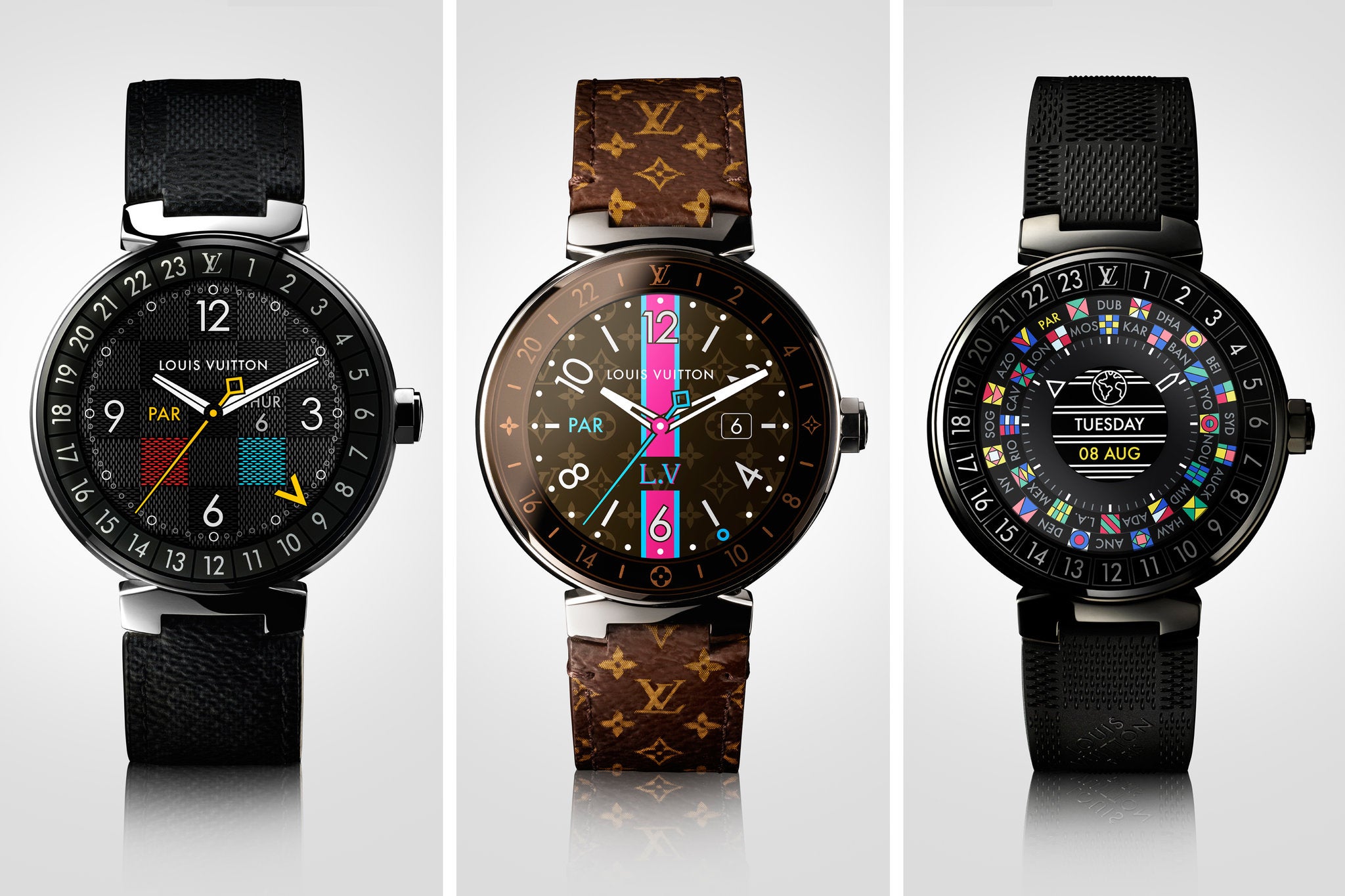 Louis Vuitton Tambour Horizon (Graphite, Monogram, and Black) - Louis Vuitton wants to sell you an Android Wear 2.0 watch for $3,000