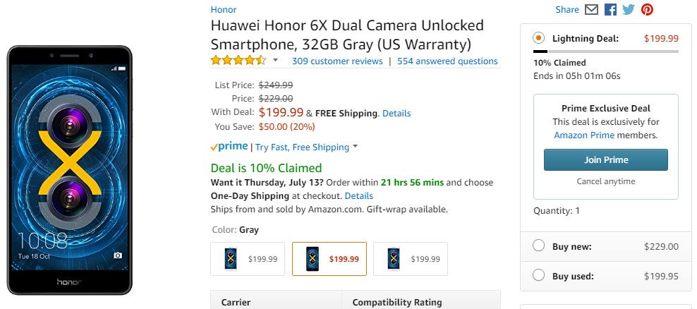 Deal: Get the Honor 6X for just $199 (20% off) via Amazon