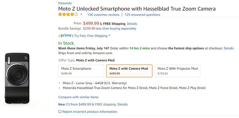 Deal: Save $240 when you buy the Moto Z with Hasselblad True Zoom camera mod bundle