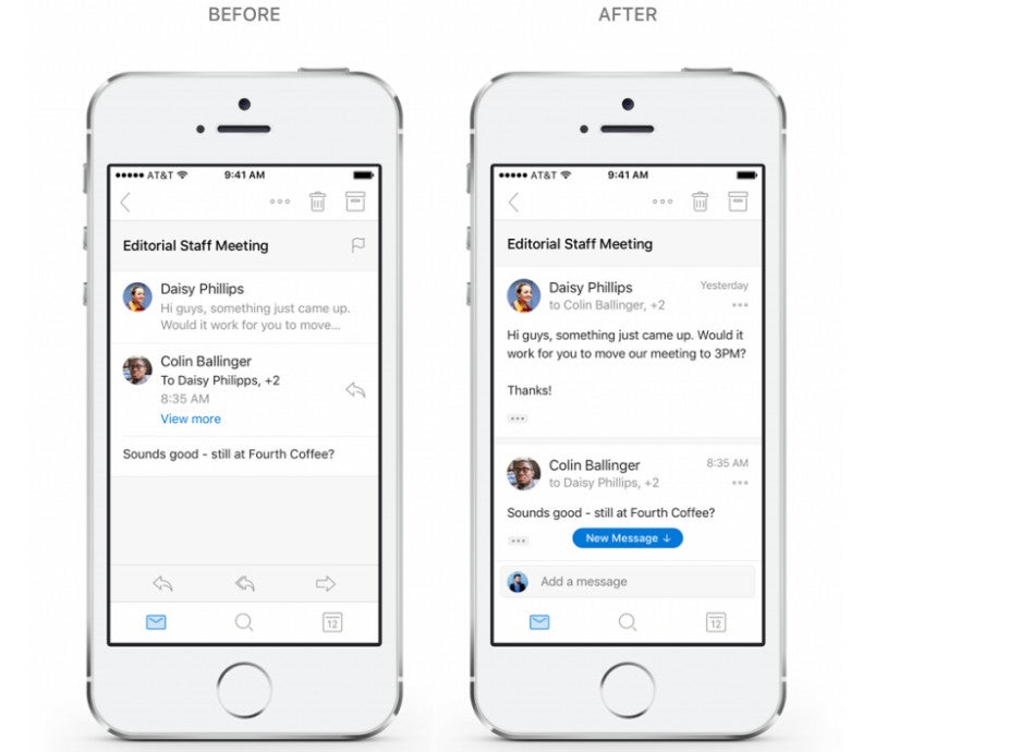 Conversations - email that&amp;rsquo;s fast and interactive - Microsoft overhauls navigation, conversations and search in Outlook for Android and iOS