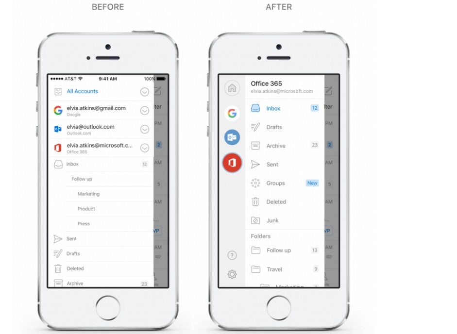 Navigation - quickly switch between accounts and folders - Microsoft overhauls navigation, conversations and search in Outlook for Android and iOS