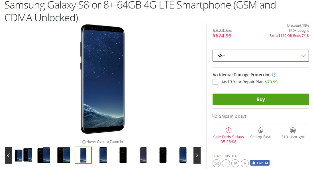 Deal: Samsung Galaxy S8 and S8+ (US unlocked variants) now cost $575 and $675, respectively