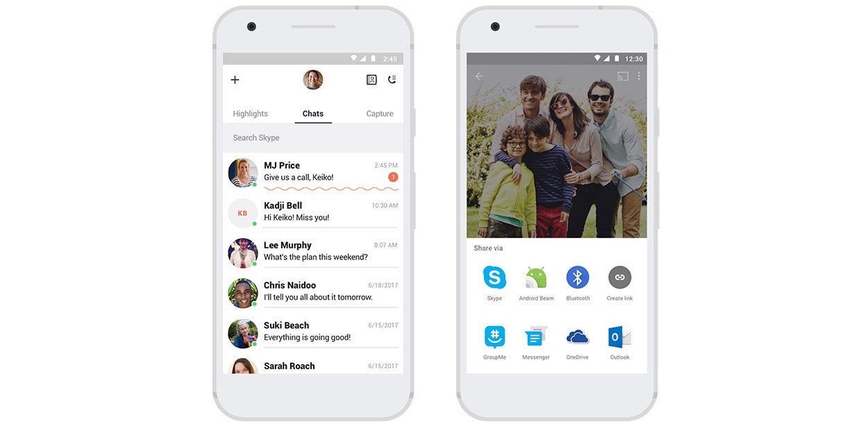 Status display and native sharing capabilities are being reintroduced - Skype reintroduces some features lost after the previous Android and iOS updates