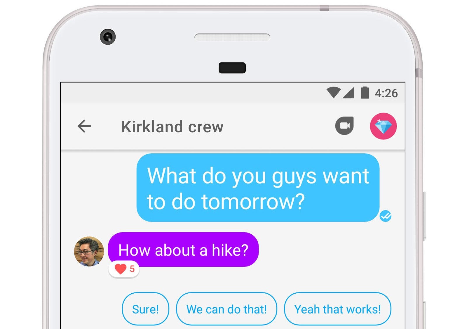 Google Allo update adds option to react to messages in chat