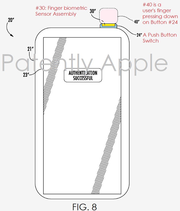 Could the iPhone 8&#039;s finger scanner be embedded in the power button?