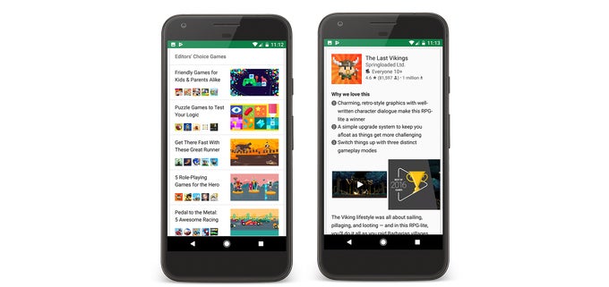 Google Play scores curated lists via Editors' Choice section