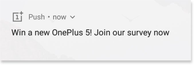 OnePlus owners are getting "spammed" with notifications to join a survey to win a OnePlus 5 [Updated]