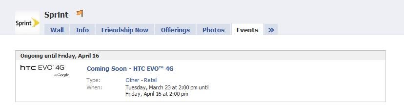 April 16th could be the date Sprint releases the EVO 4G