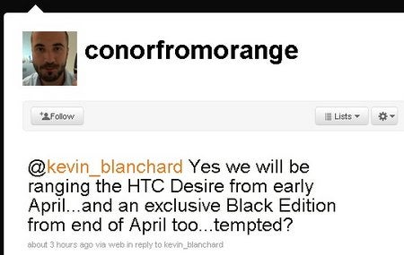 Black Edition of the HTC Desire slated for Orange UK