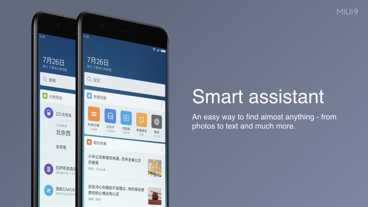 MIUI 9&#039;s Smart Assistant as seen in Xiaomi&#039;s interface renders - MIUI 9 is official: Split-screen multitasking, performance enhancements, a smart assistant on deck