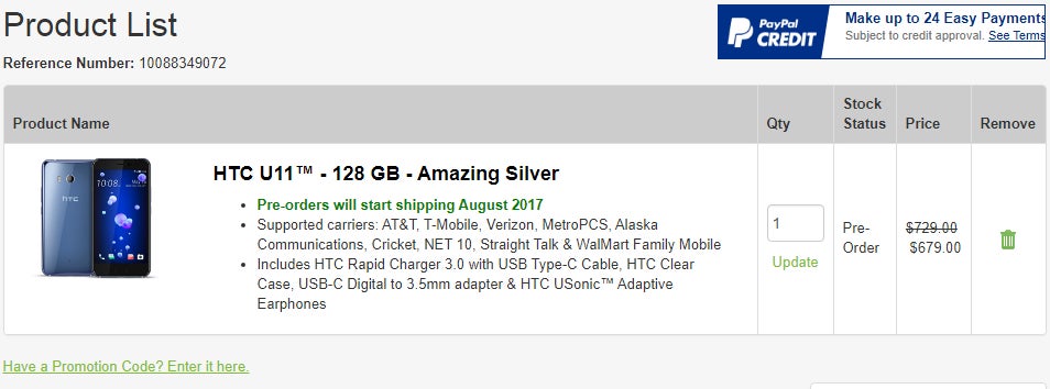 Deal: HTC U11 128 GB can be bought for $679 ($50 off)