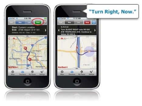 iPhone gets free MapQuest basic turn-by-turn navigation