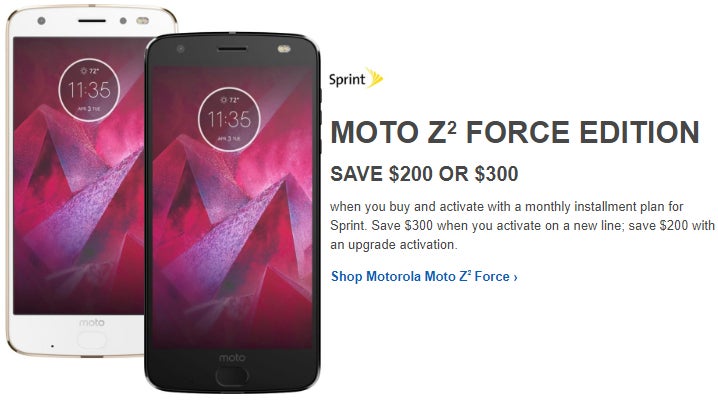 Deal: Save up to $300 on Sprint's Moto Z2 Force