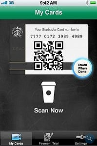Use your iPhone to make payments at Starbucks branches within Target stores