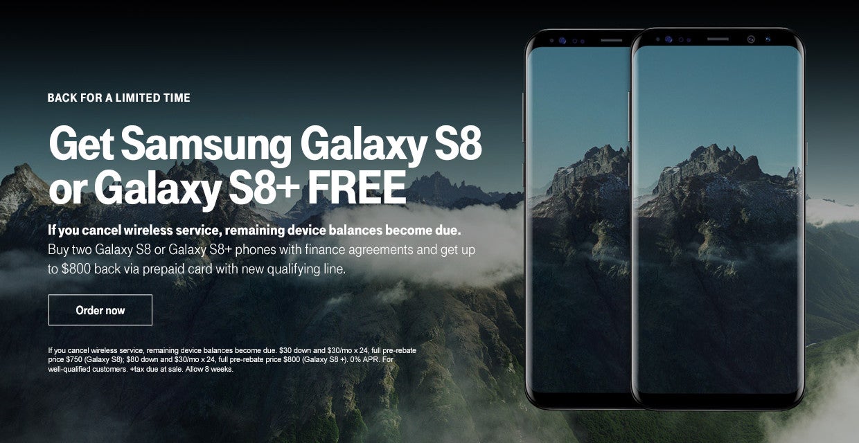Deal: T-Mobile lets you buy 2 Galaxy S8 phones for the price of 1