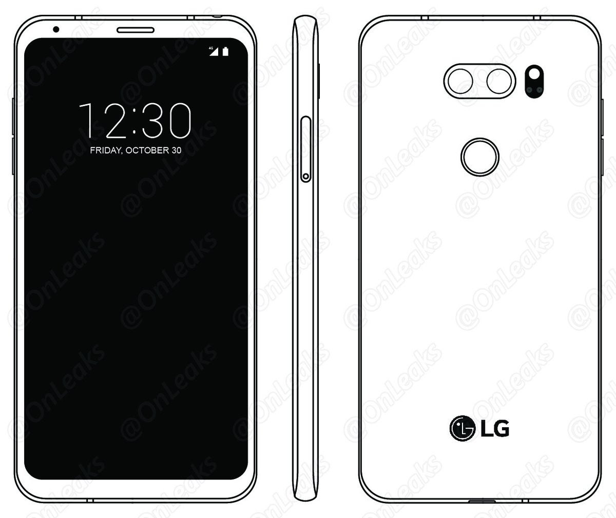 LG V30 as reportedly seen in the phone's manual - LG V30 schematic leaks: Dual rear camera remains a staple, but no sign of a secondary display