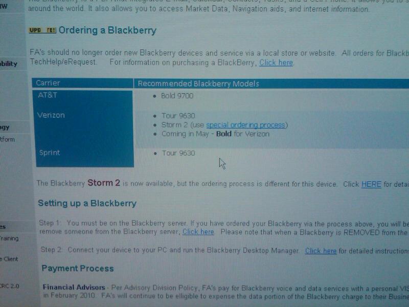 Screenshot reveals that the BlackBerry Bold is coming to Verizon in May?
