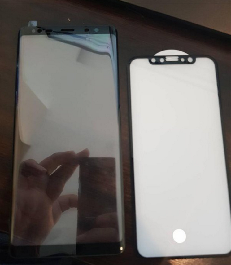 Leaked Note 8 vs iPhone 8 screen protectors size up the eventual dimensions