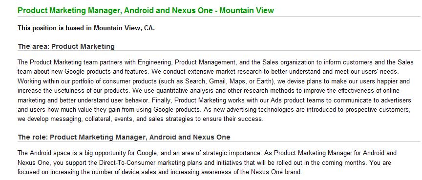 Google working harder to promote the Nexus One?